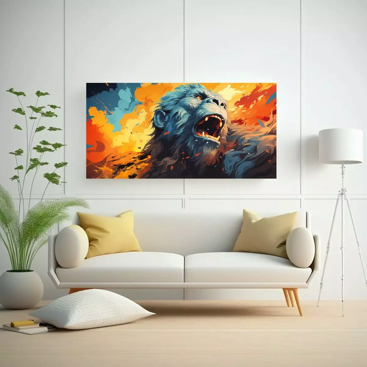 Lienzos Modernos Majestuosos: Yeti En El Cielo 120x60cm-2