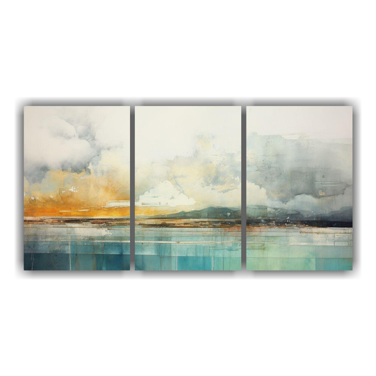 Conjunto De Cuadros De Tela Cálidos Con Colores 180x90 Cm-0