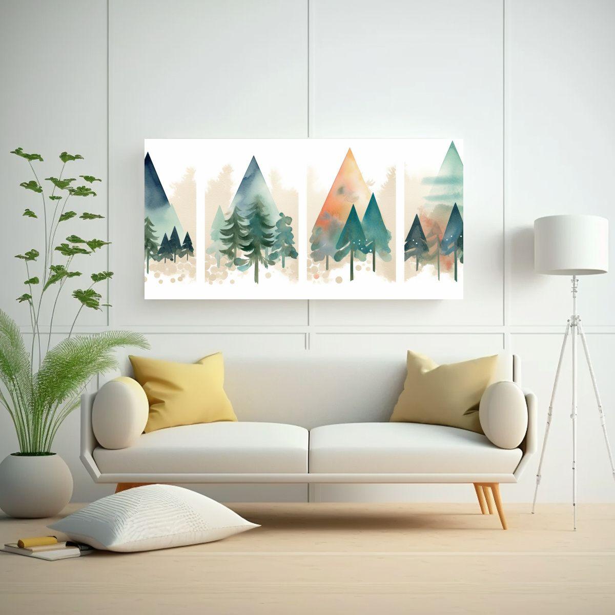 Cuadros Decorativos Geometría Boho En Lienzo 140x70cm-2