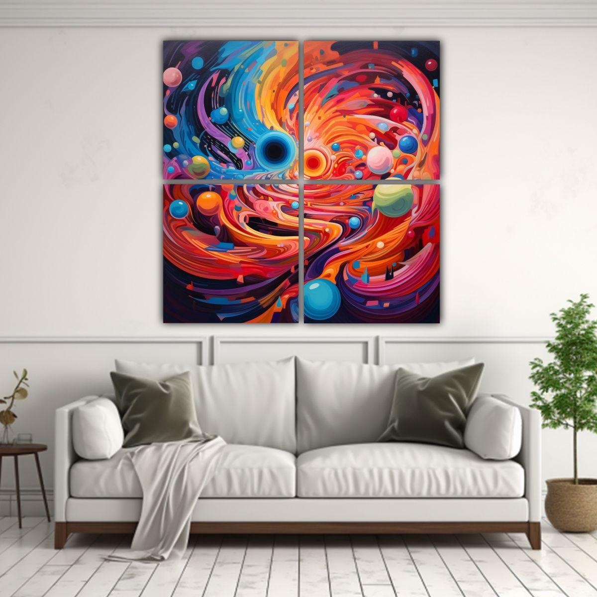 Pinturas Decorativas De 4 Artes Expresión 200x200 Cm-2