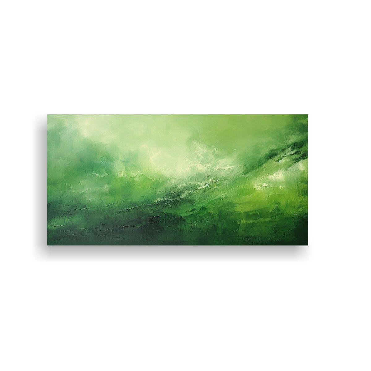 Pintura Abstracta Paisaje Verde Vitalidad 160x80 Cm-0