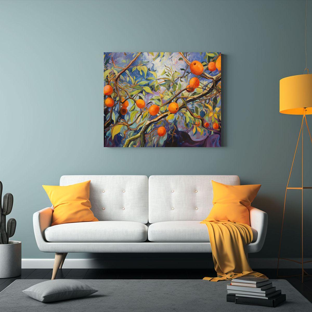 Cuadro Composición Frutal Detallado En Estilo Abstracto Con 65x50cm-2