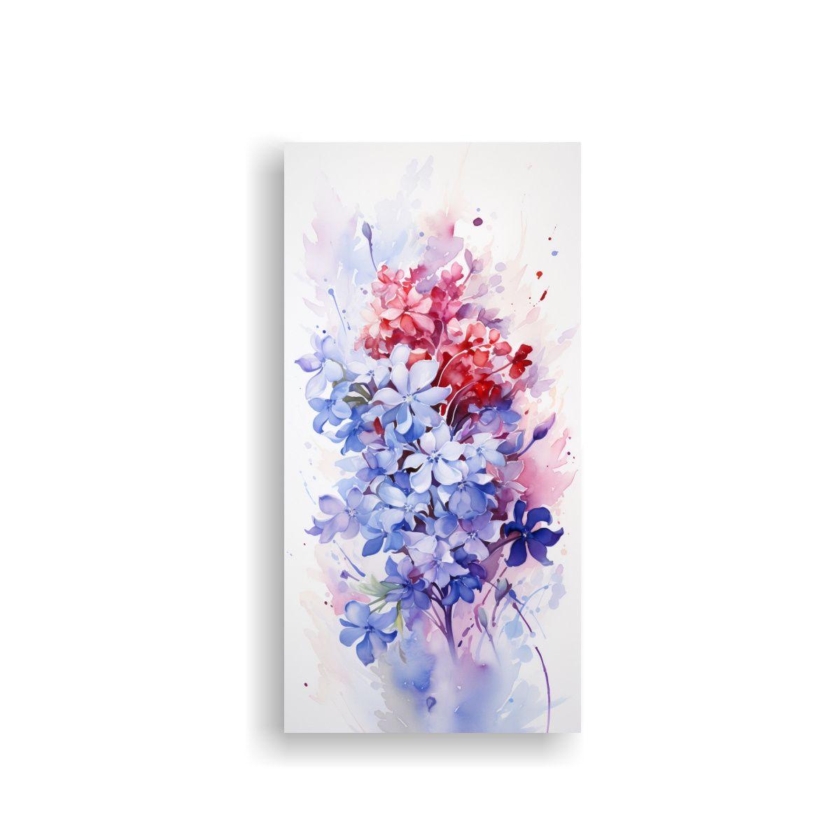 Cuadro Abstracto Moderno De Flores Lila En 40x80cm-0