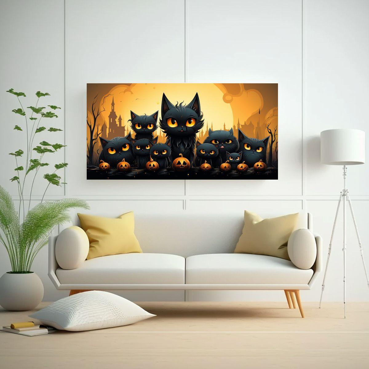 Cuadro Espectacular Elegancia: Diseño De Gato 60x30cm-2