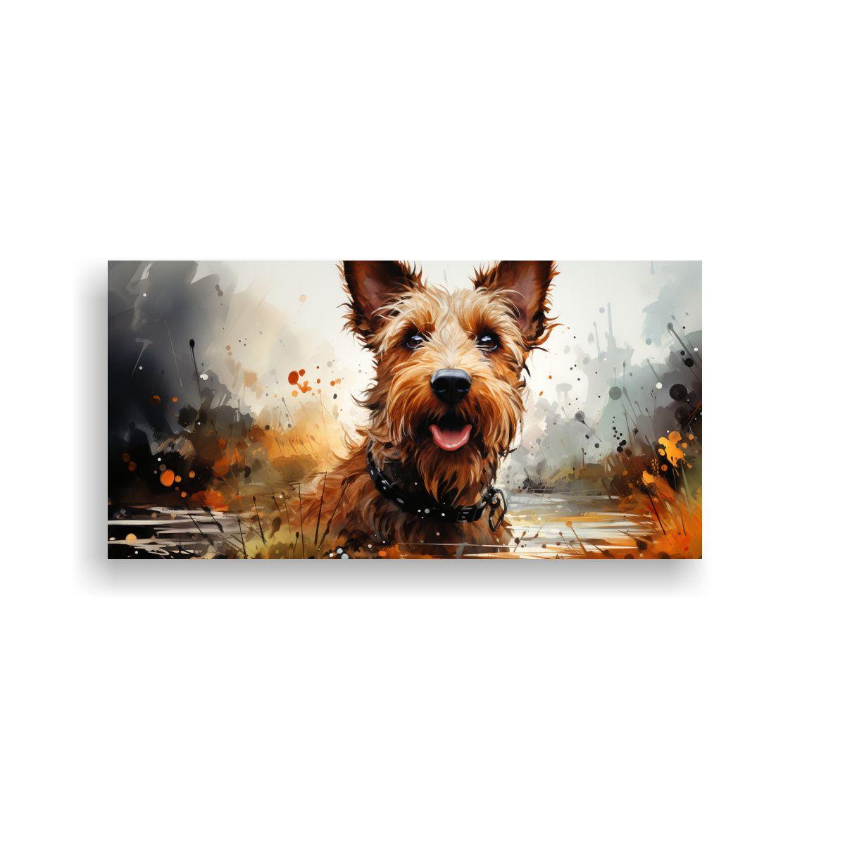Pintura De Decoración Urbana Terrier En Estilo 100x50cm-0