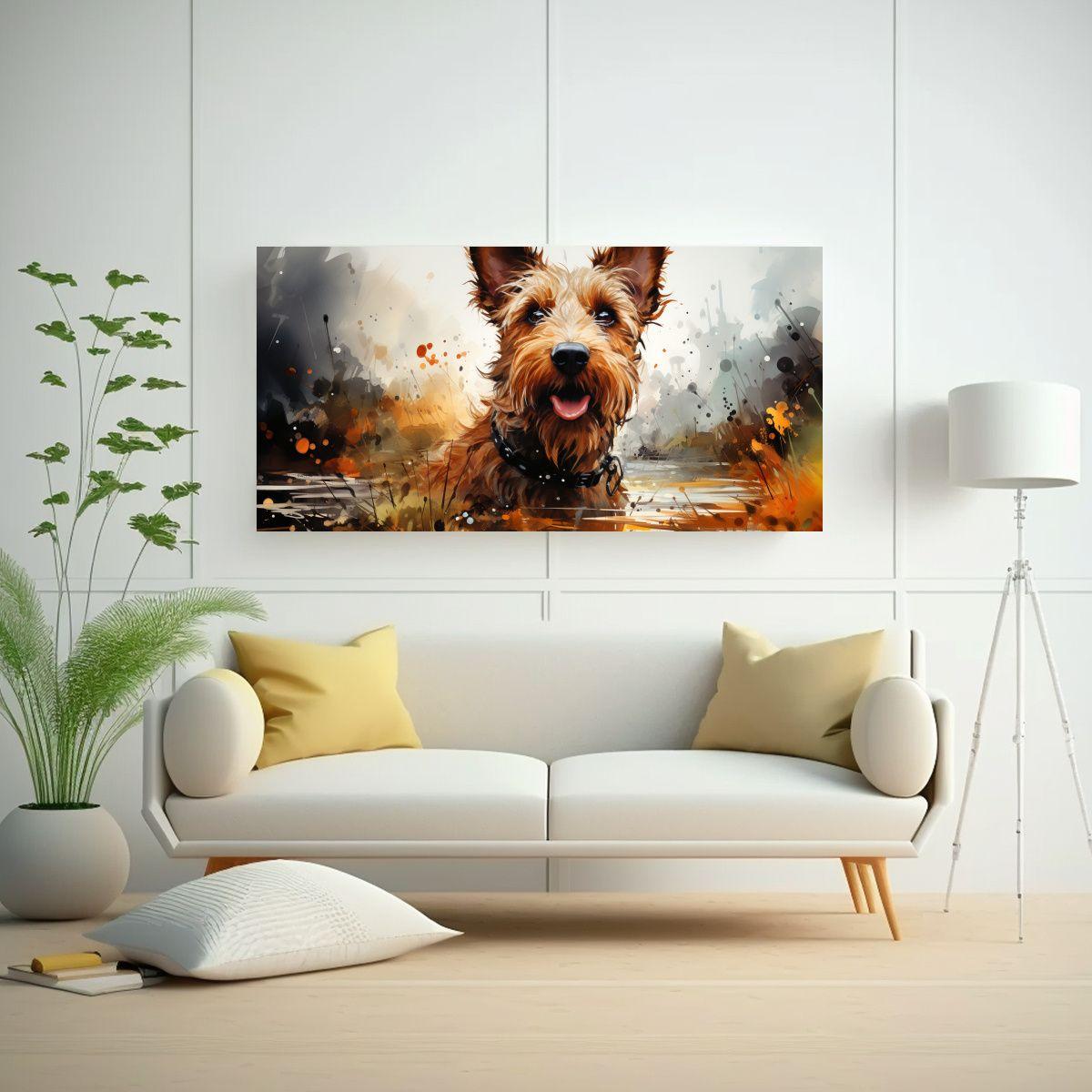Pintura De Decoración Urbana Terrier En Estilo 100x50cm-2