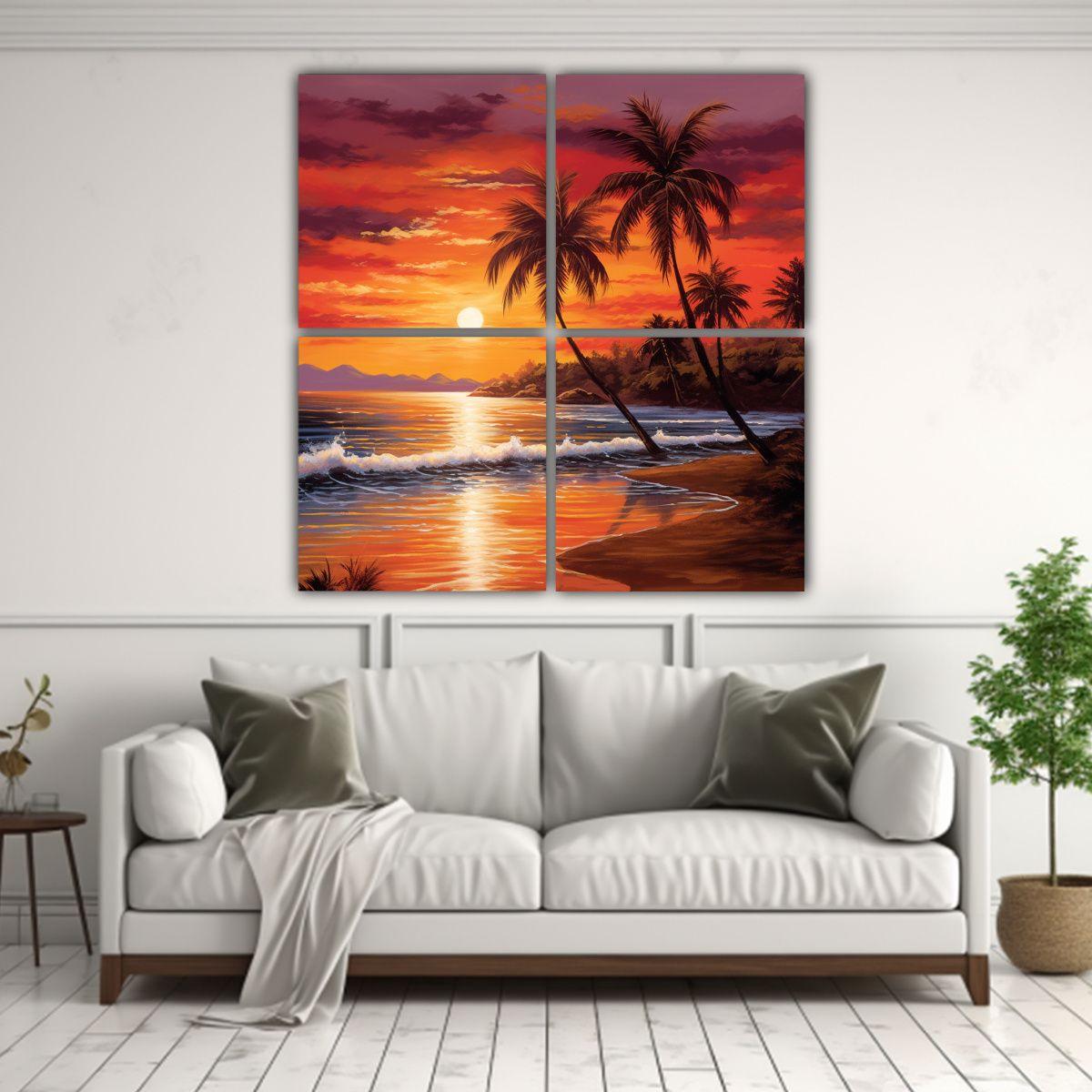 Pinturas Decorativas De 4 Lienzos De Colores 60x60 Cm-2