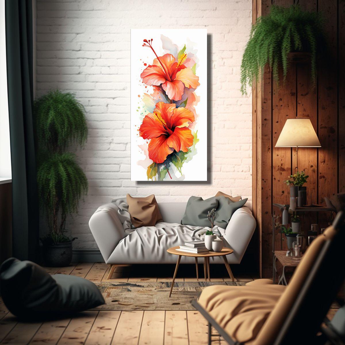 Lienzo De Tela Expresión Belleza Natural Flores 40x80 Cm-2