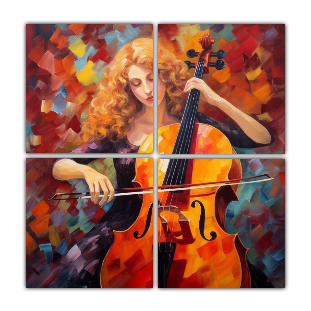 Cuadro De Pared Vintage De Composición 100x100 Cm-0