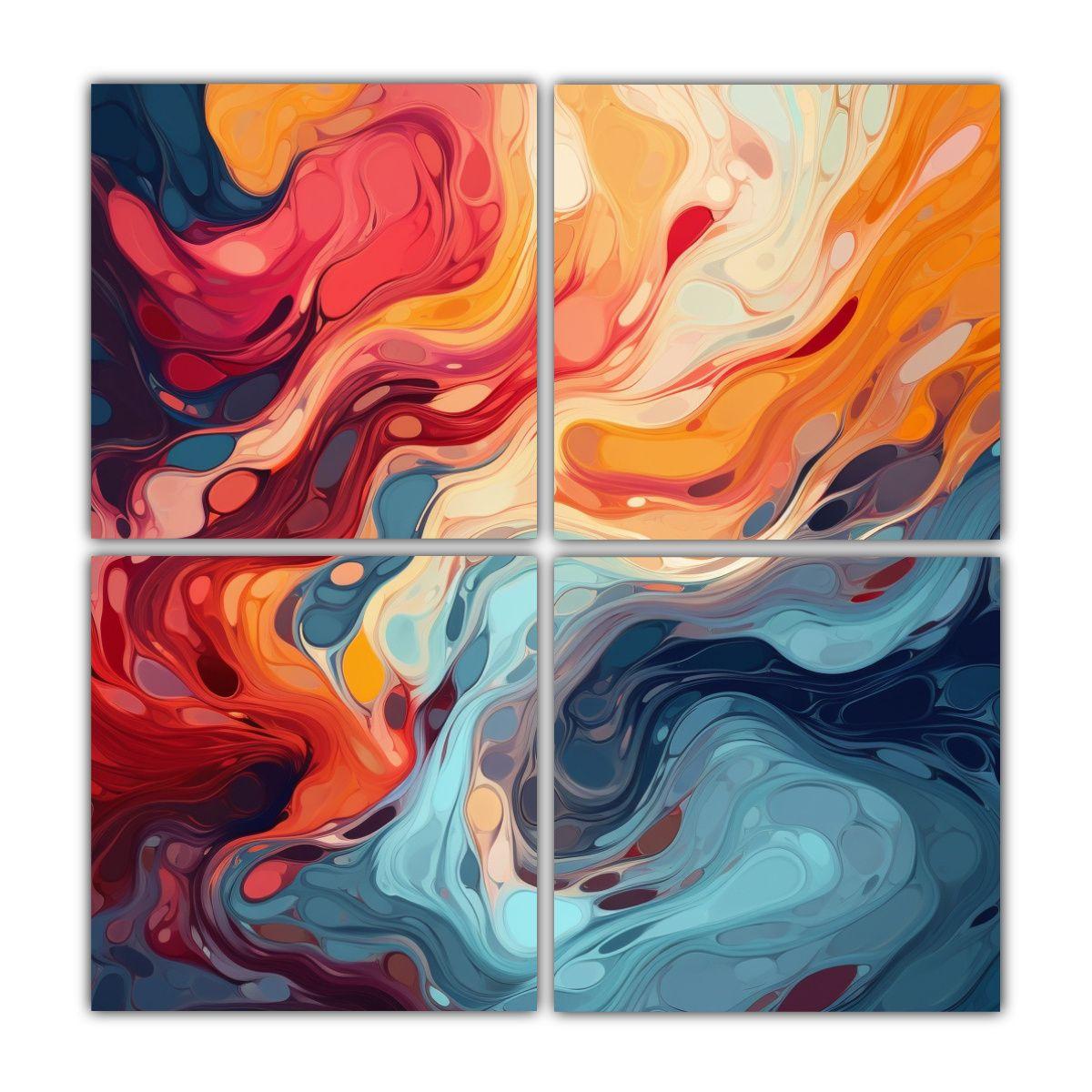 Cuadros Decorativos De Tonos Innovadores: Flujo 140x140 Cm-0