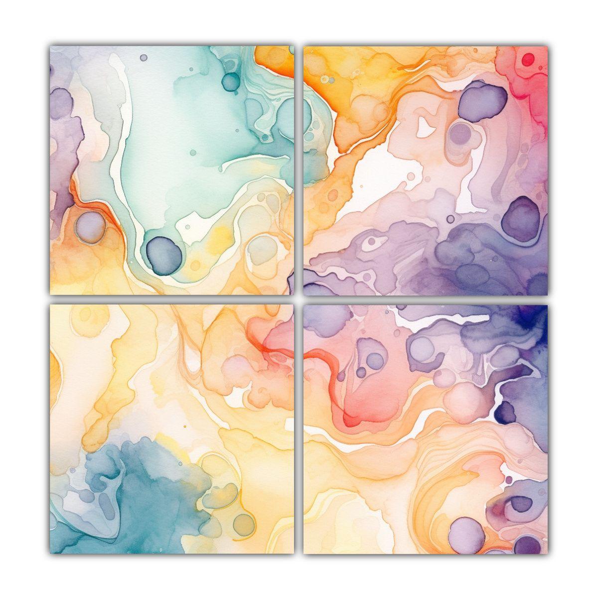 Pinturas Abstractas De Alta Calidad En Papel 60x60 Cm-0