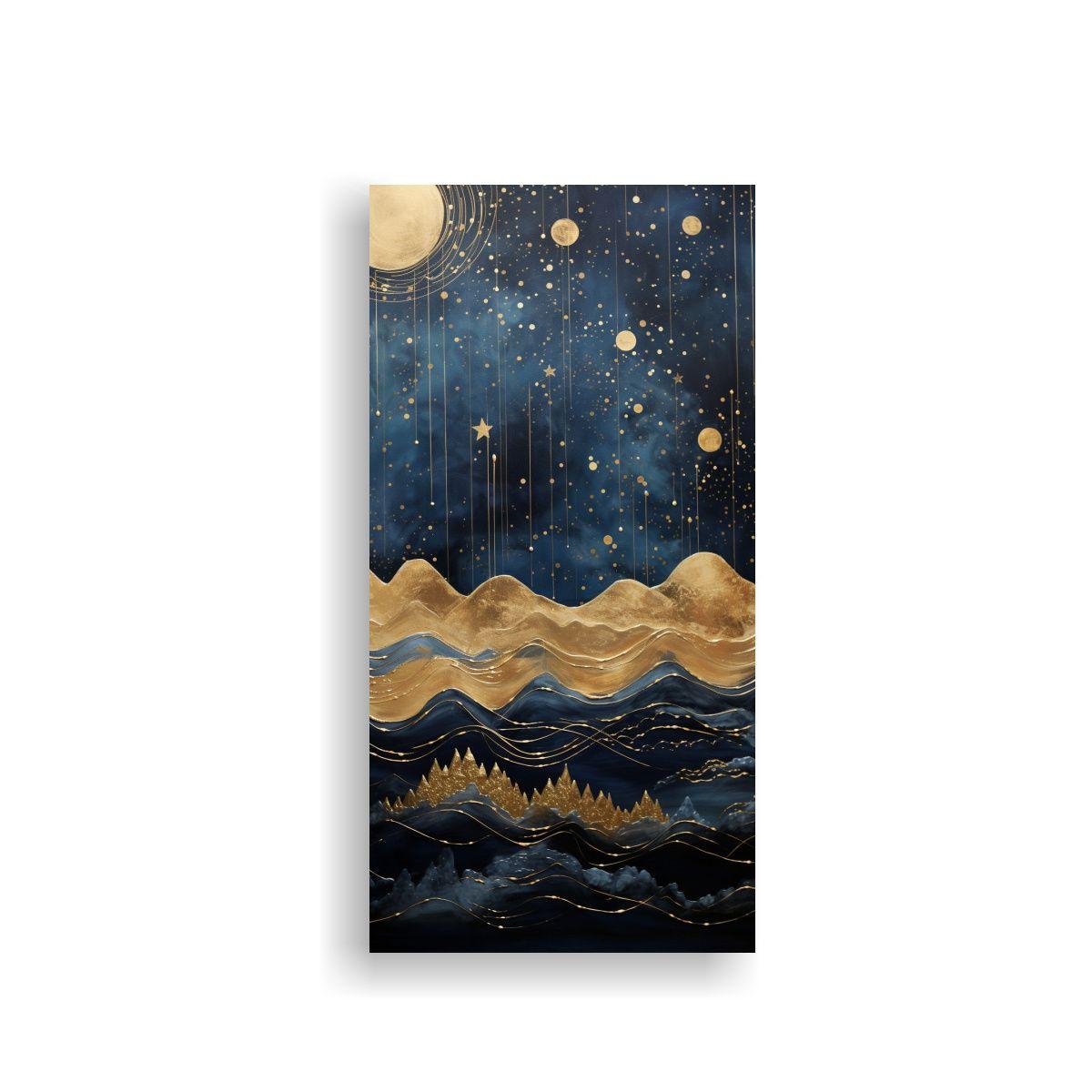 Cuadro Acuarela Paisaje Montañoso Con Un Estilo 30x60cm-0