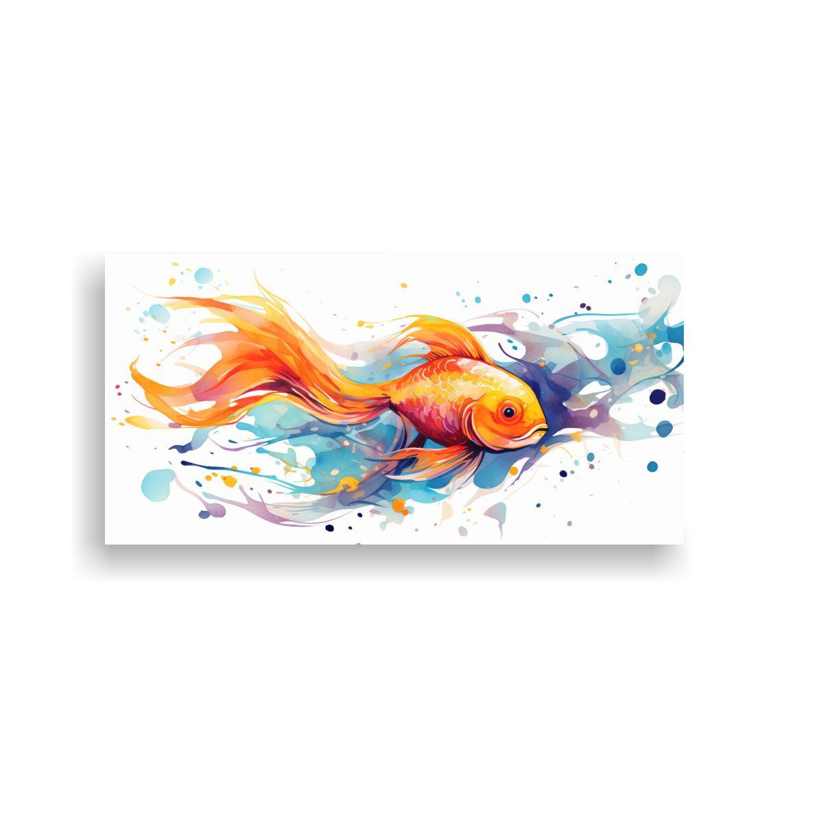 Cuadro Arte Gráfico Goldfish Arcoíris Y Naranja  120x60cm-0