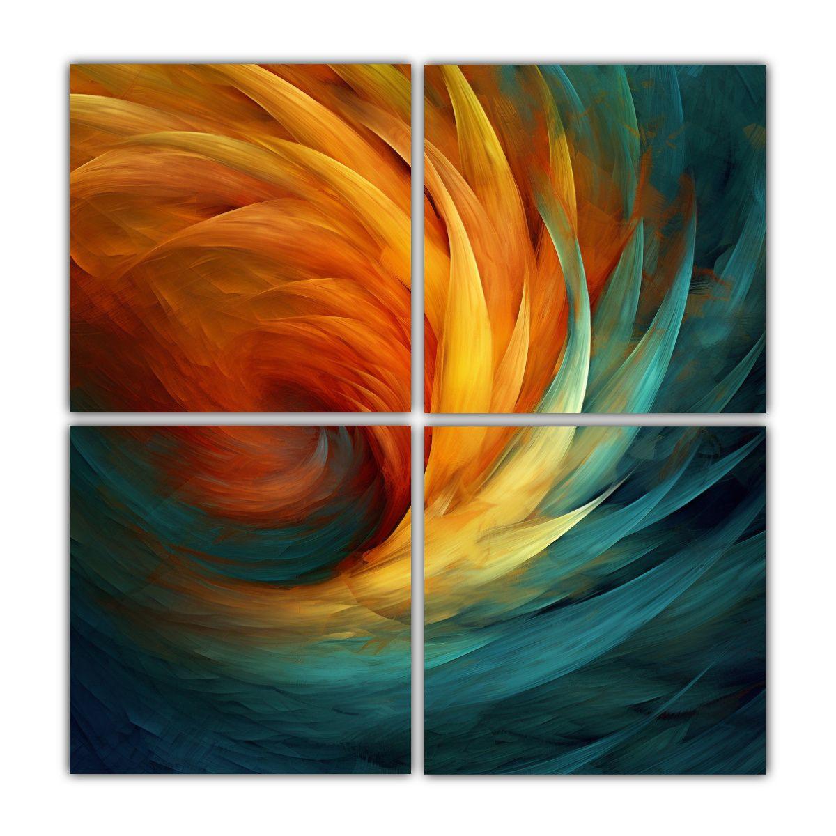 Cuadriptico Abstracto Vida Imágenes Abstractas 120x120 Cm-0