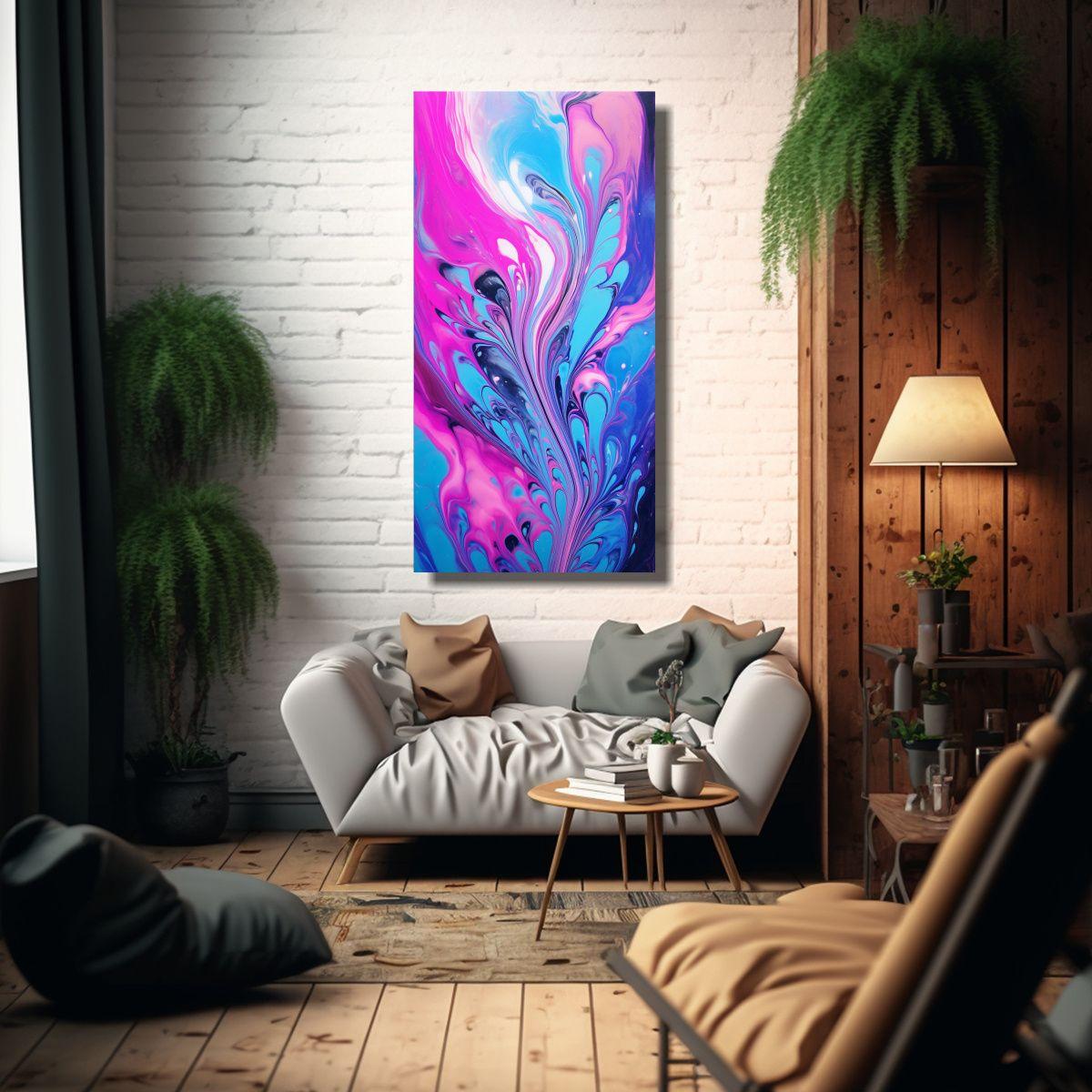 Cuadro Decorativo Abstracto De Iris Con Efecto 50x100cm-2