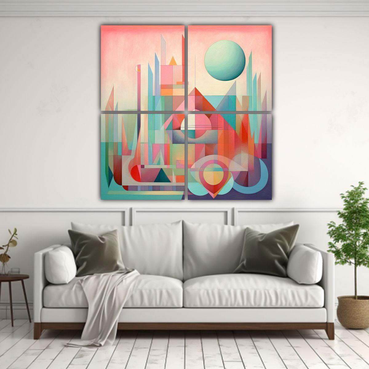 Pinturas Decorativas Abstractas Pastel Modernas 180x180 Cm-2