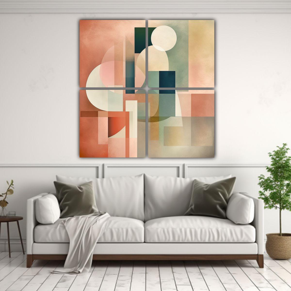 Cuatro Cuadros Decorativos Para Comedor Imagen 180x180 Cm-2