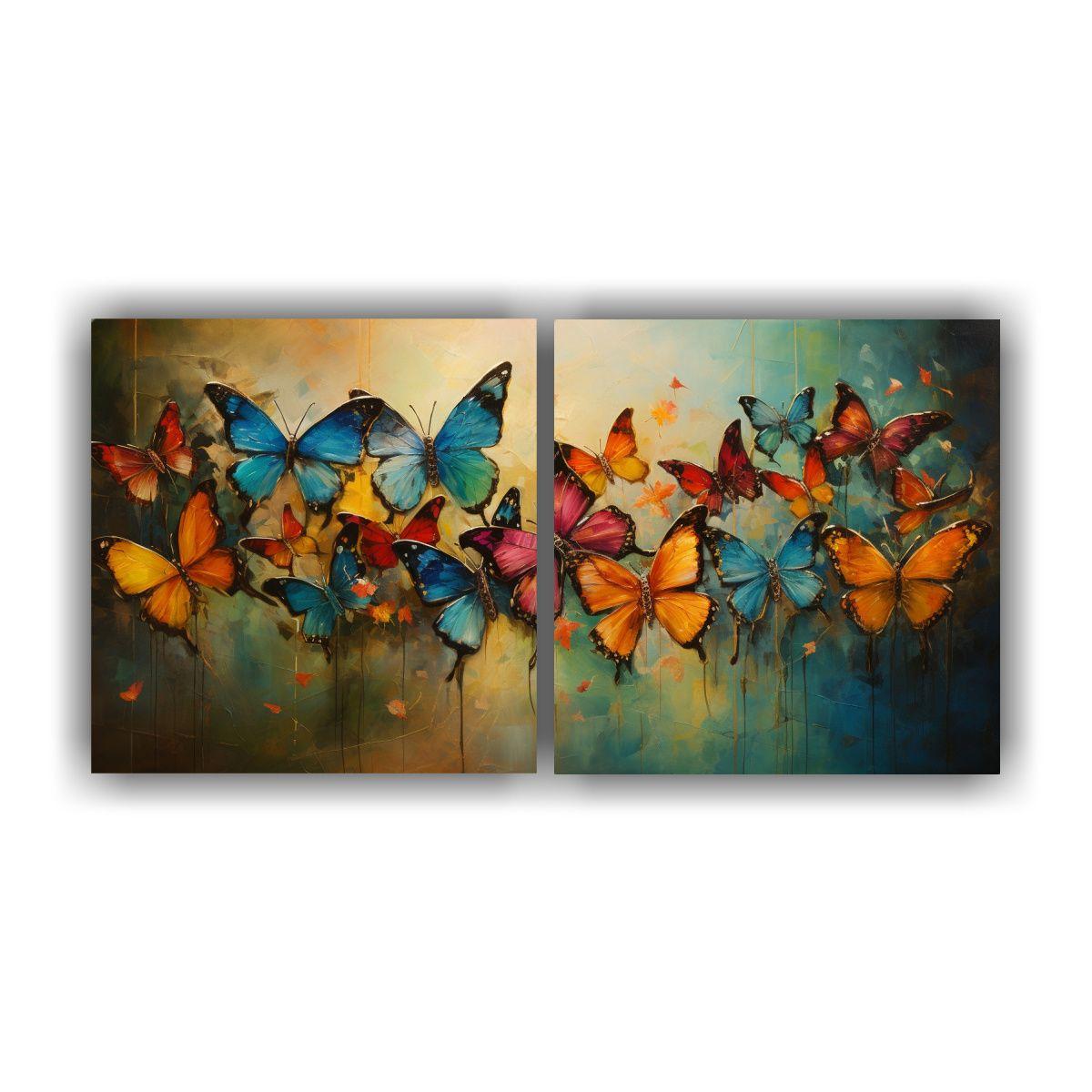 Cuadros Abstractos De Mariposas Con Estampado 140x70 Cm-0