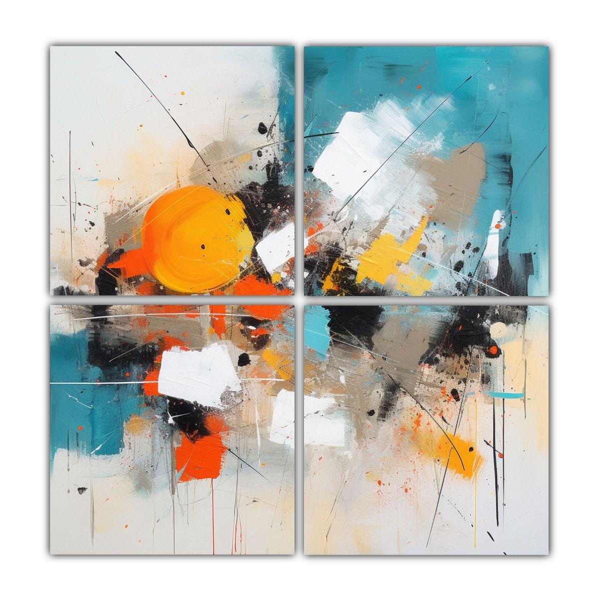 Cuatro Artes De Pared Expresión Naturaleza 180x180 Cm-0