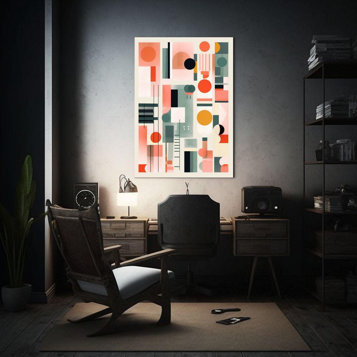 Cuadro Floral Rosa Suave Con Paleta De Colores 80x120cm-2