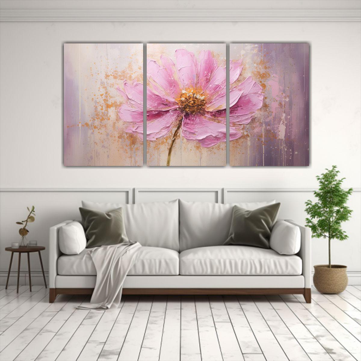 Set 3 Lienzos Dibujo Sensibilidad Artística Flor 150x75 Cm-2