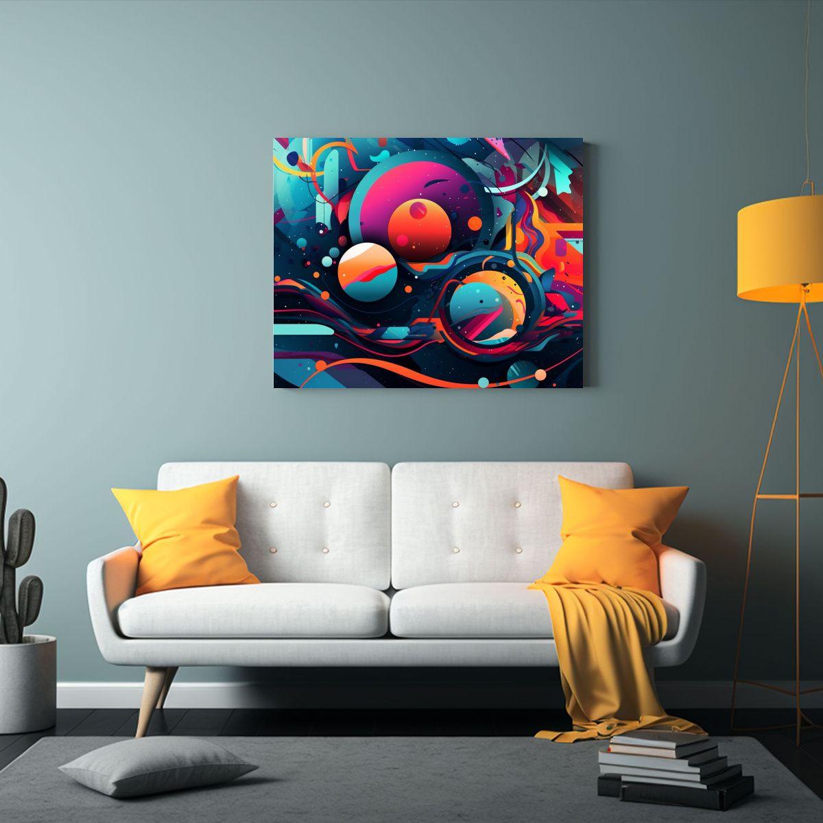 Lienzo Decorativo Abstracto Inspirado En El 75x50cm-2