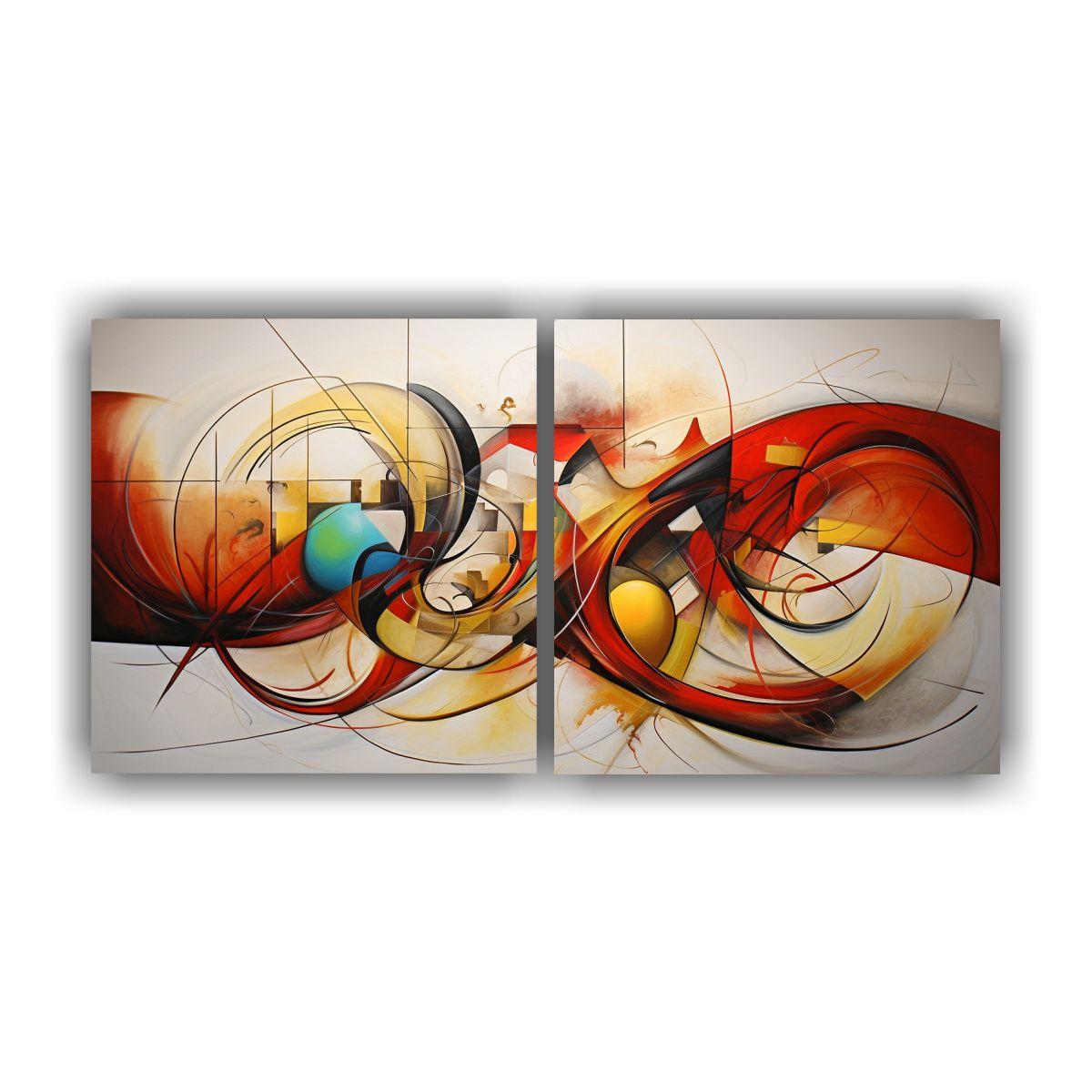 Cuadros De Pintura Abstracta Moderna Obra Maestra 100x50 Cm-0