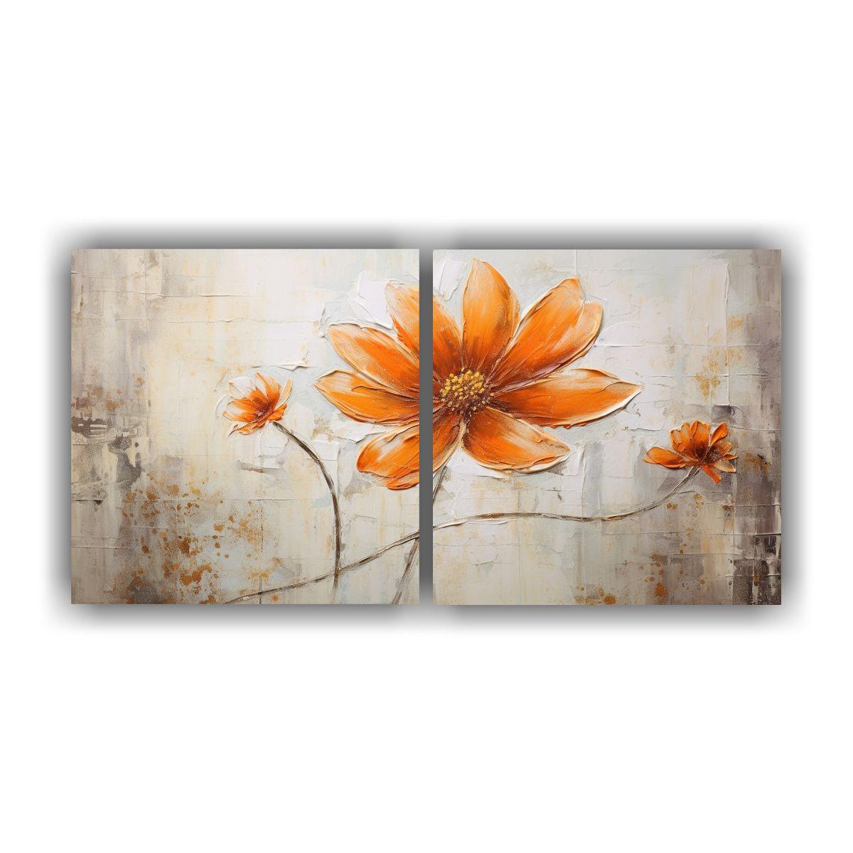 Cuadro Clásico De Flor De Naranja En Lienzo 140x70 Cm-0