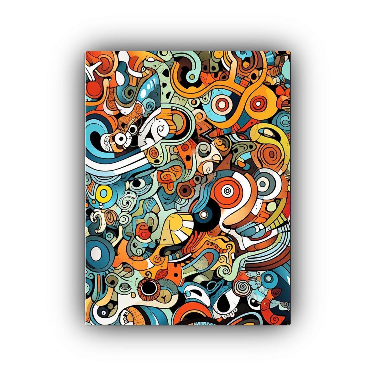 Cuadro Composición Estética Lienzo Con Líneas 40x60cm-0