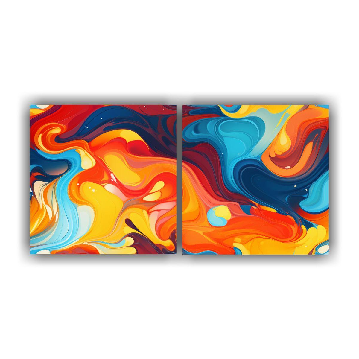 Lienzos De Tela Colores Época Pintura Abstracta 140x70 Cm-0