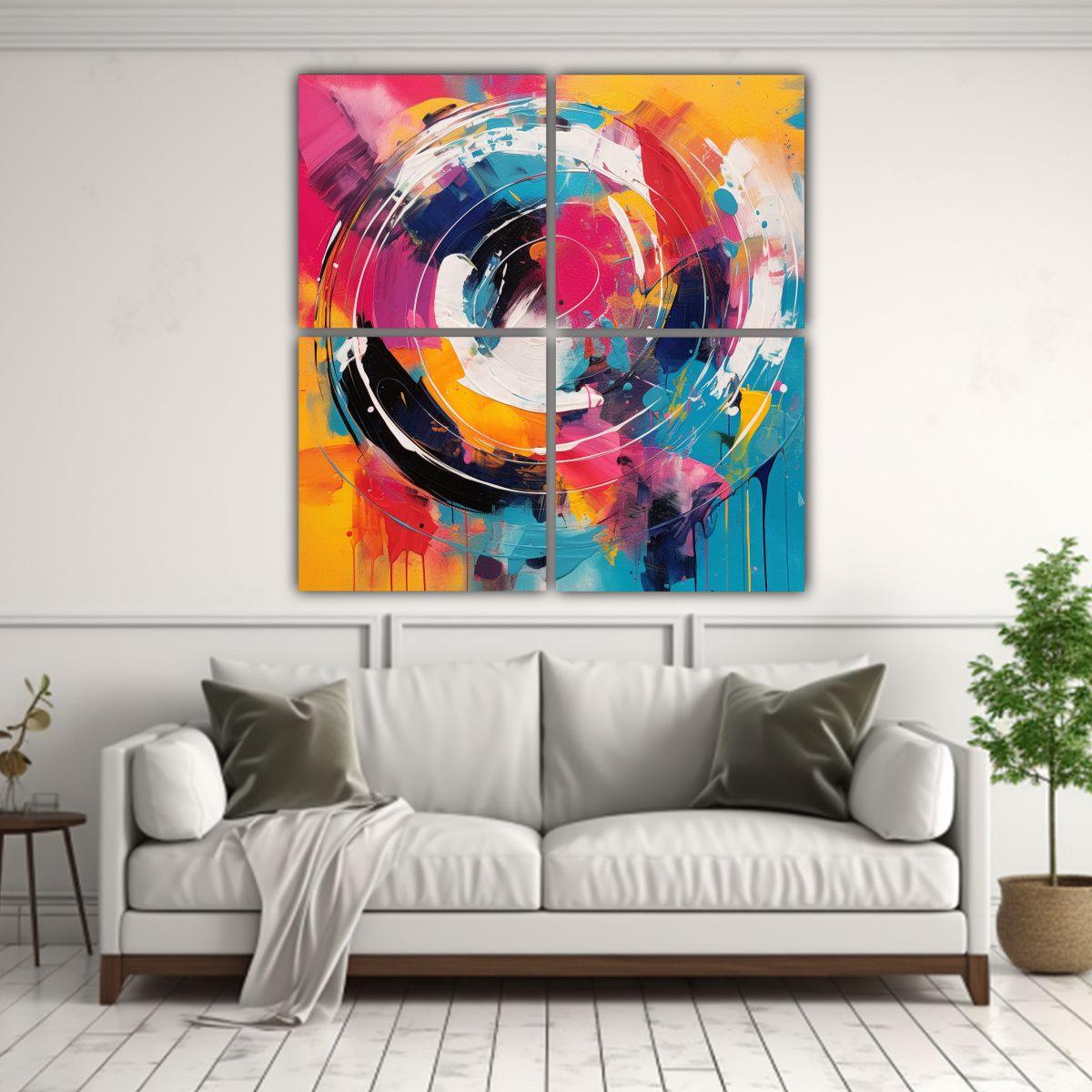 Cuatro Artes De Pared Estilo Galería Pinturas 200x200 Cm-2