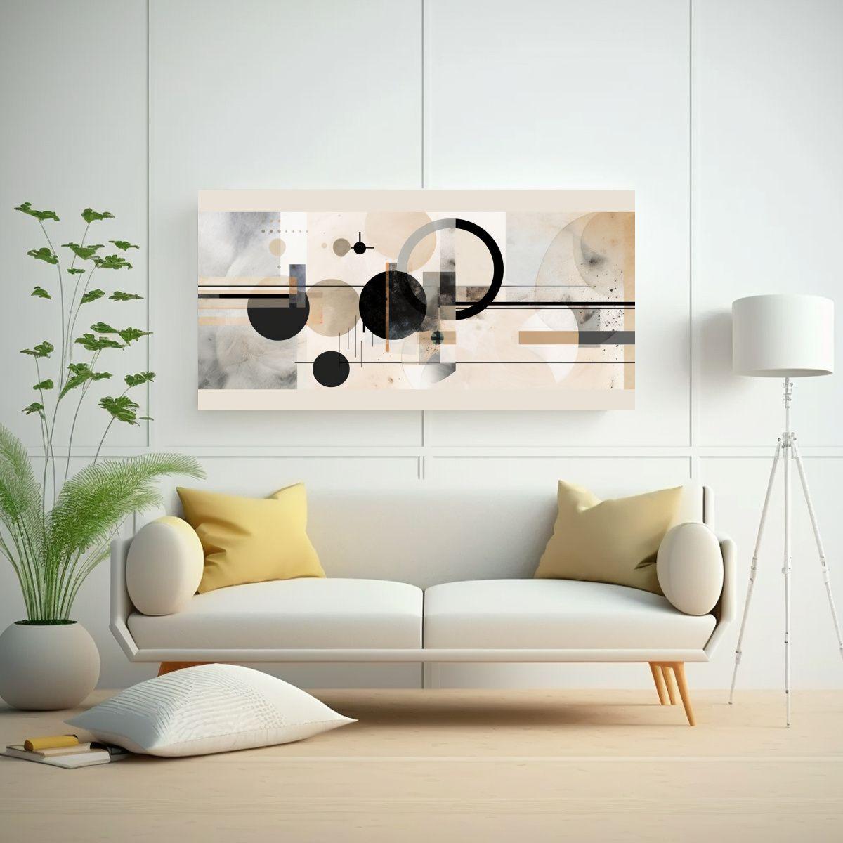 Pintura Abstracta Elegante Y Moderna Con Finas 100x50cm-2