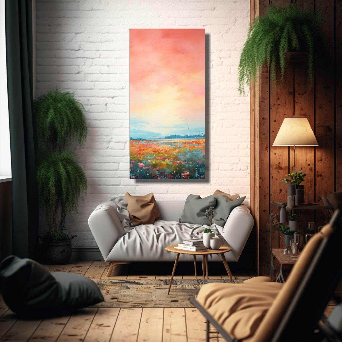 Cuadro Inspirador De Mezcla De Colores Abstracta 70x140cm-2