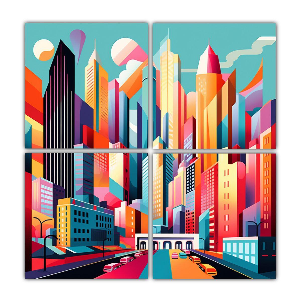 Cuatro Artes: Arte Vintage Culturar De Nueva 120x120 Cm-0