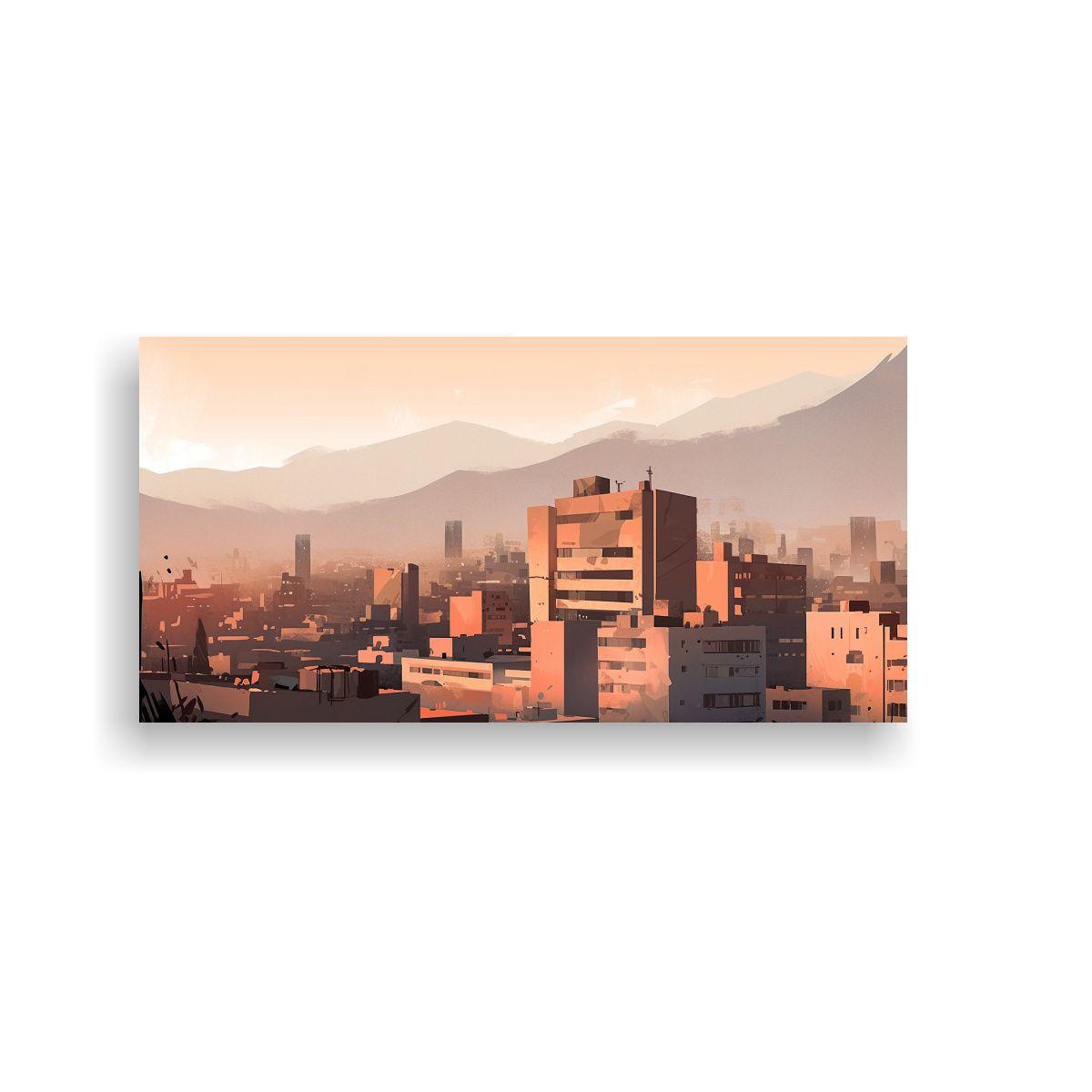 Pintura Cuadro Tonos Visual Santiago Chile En Colo 120x60cm-0