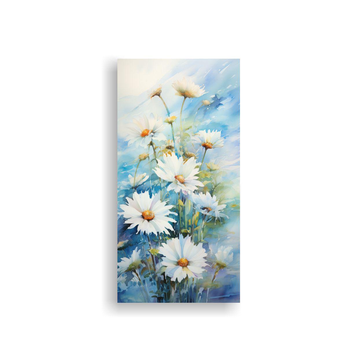 Pintura Abstracta De Margaritas En Colores 80x160cm-0