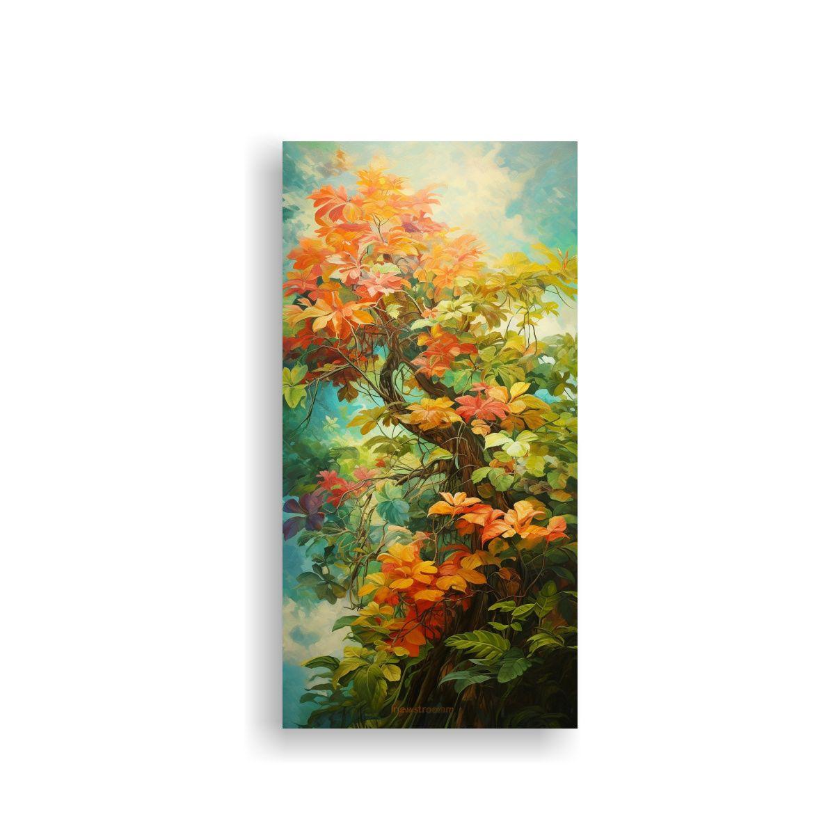 Pintura Abstracta De Un árbol Tropical Detallado 60x120cm-0