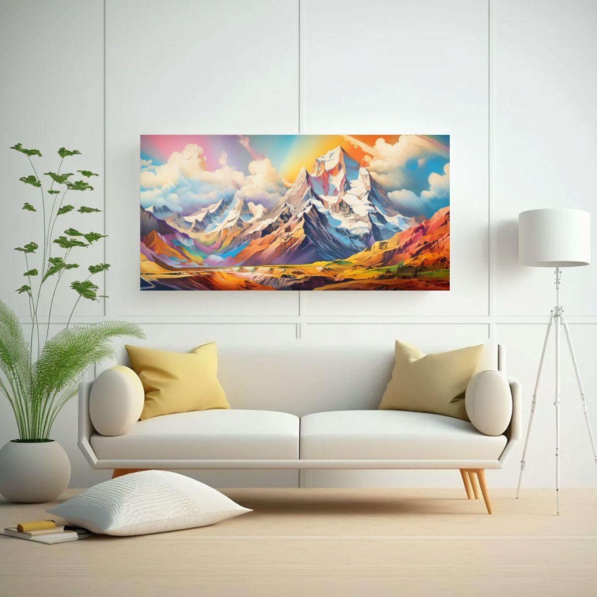 Pinturas Decorativas De Montañas Famosas Con Arco 60x30cm-2