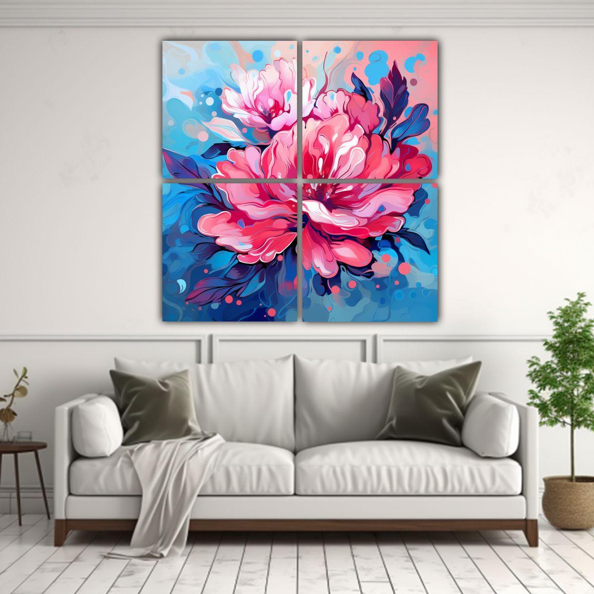 Pinturas Decorativas En Lienzo Estilo Neónnoir: 160x160 Cm-2
