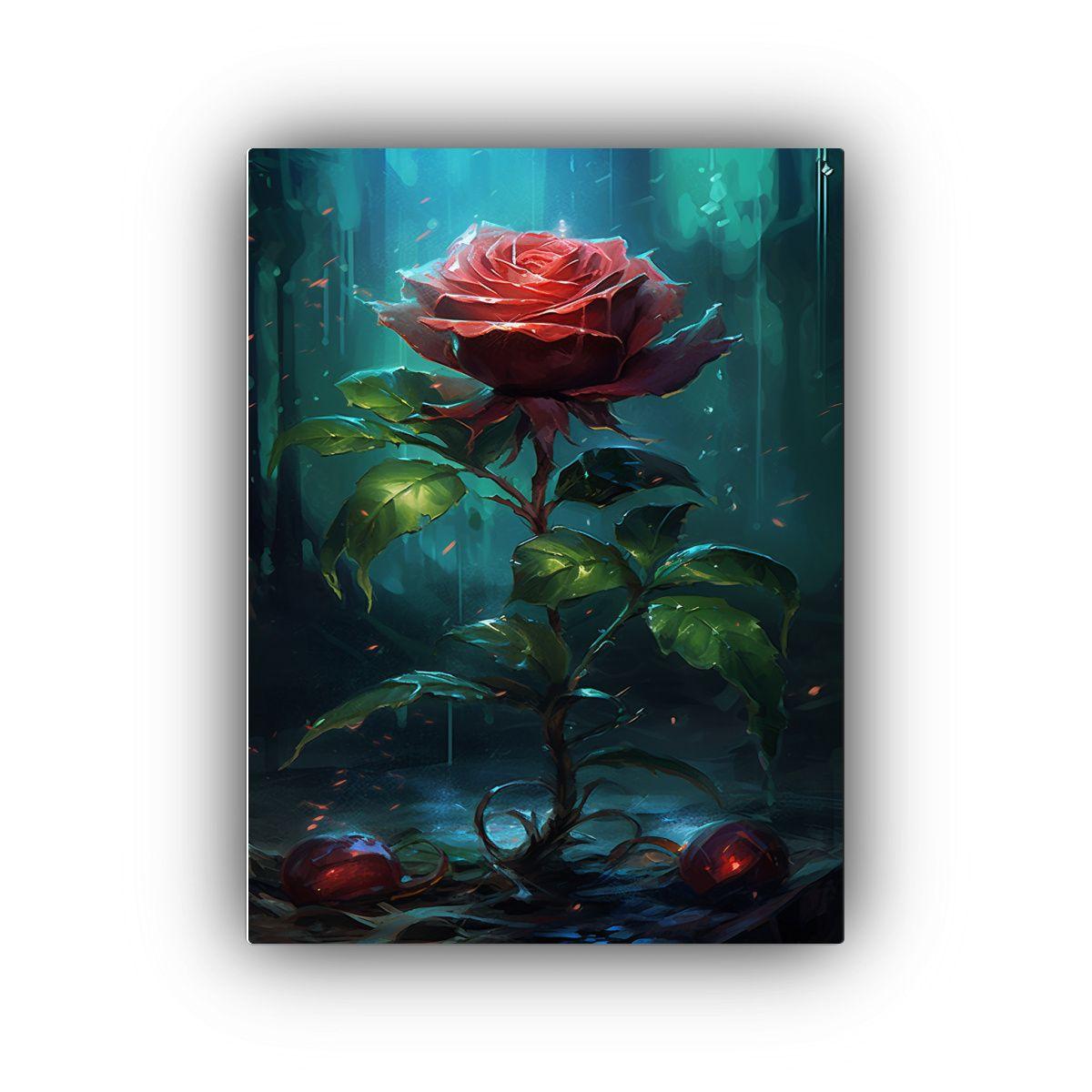 Paisaje De Arte Decoración Con Rosa 50x65cm-0