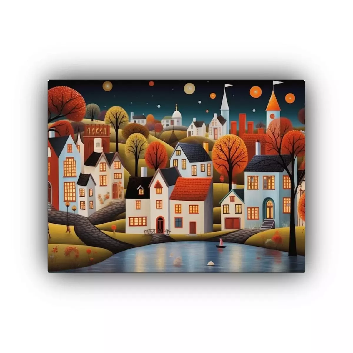 Cuadro De Colores Esquema Cotten Candy Town By George Callag 40x30cm-0