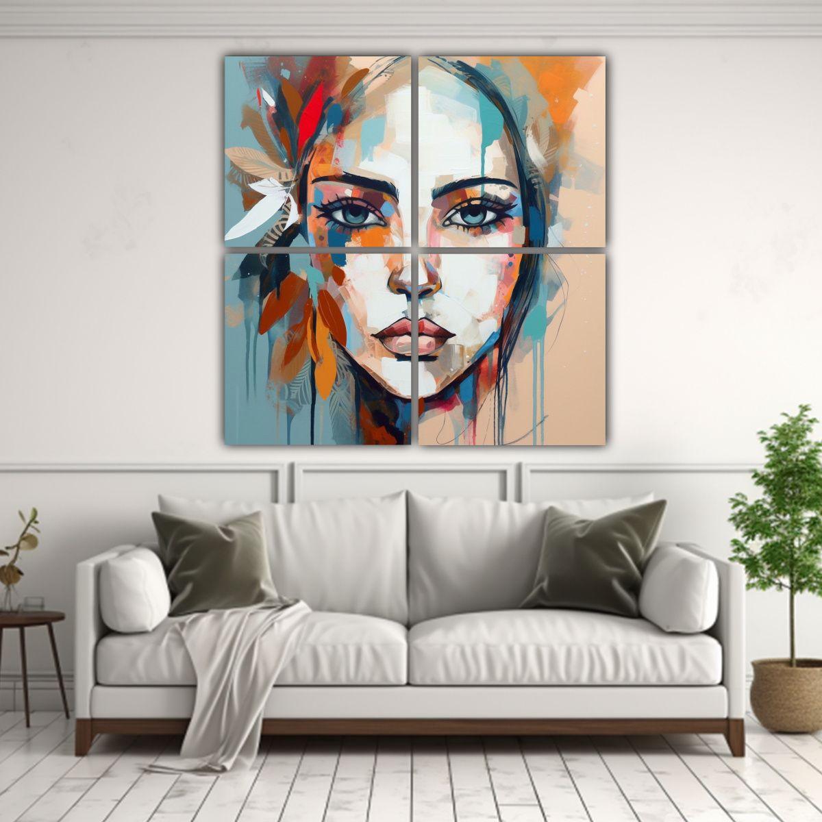 4 Arte Moderno Mural Crea Una Imagen Similar 140x140 Cm-2