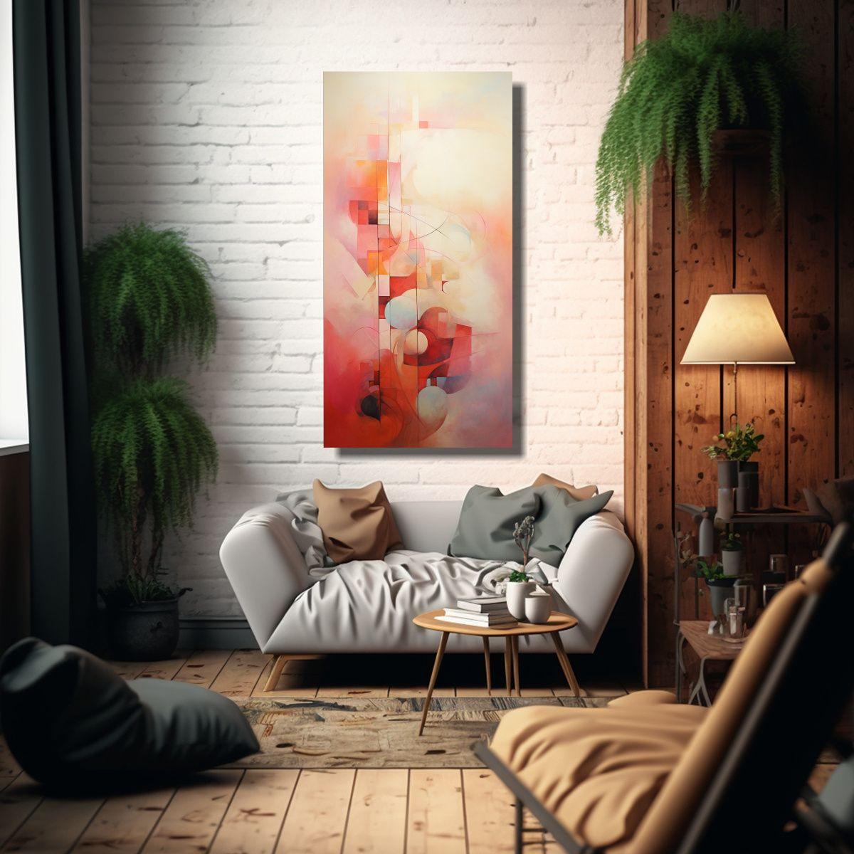 Cuadros Abstractos En Bastidor De Colores Neutros 50x100cm-2