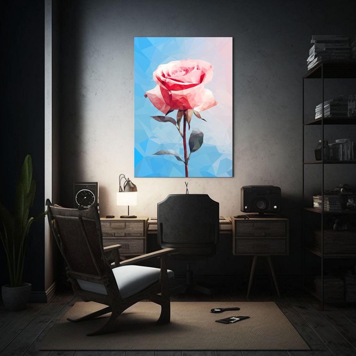 Cuadro Decorativo Canva Tonos Equilibrio Con Rosa 20x30cm-2