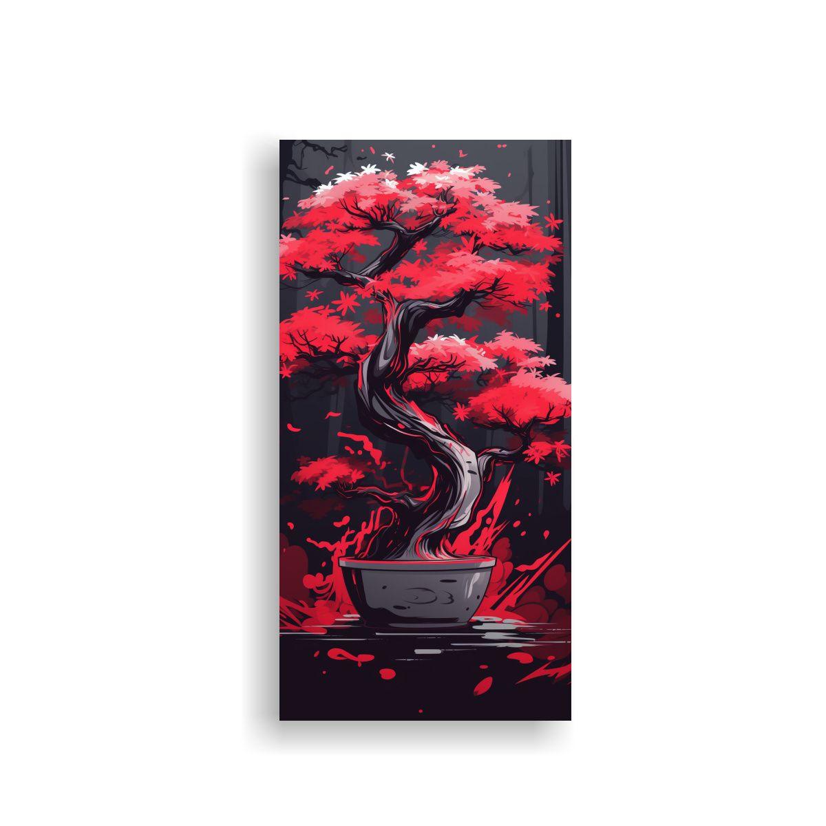 Pintura Multicolor De Composición De Un Bonsái 40x80cm-0