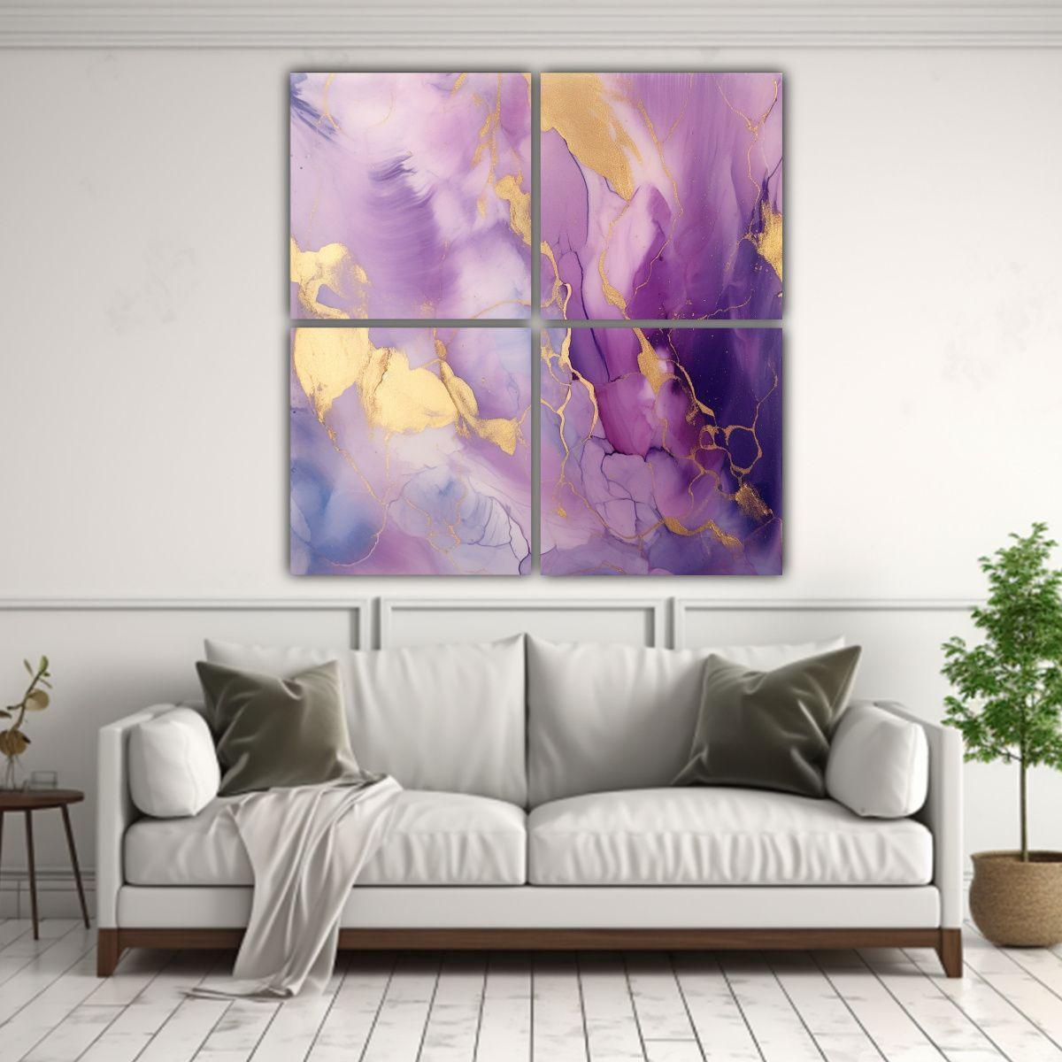 Pinturas Decorativas De Fantasía Estilo Violeta 100x100 Cm-2