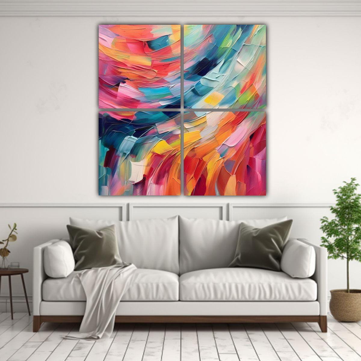Cuadro Abstracto Alta Resolución De Colores 60x60 Cm-2