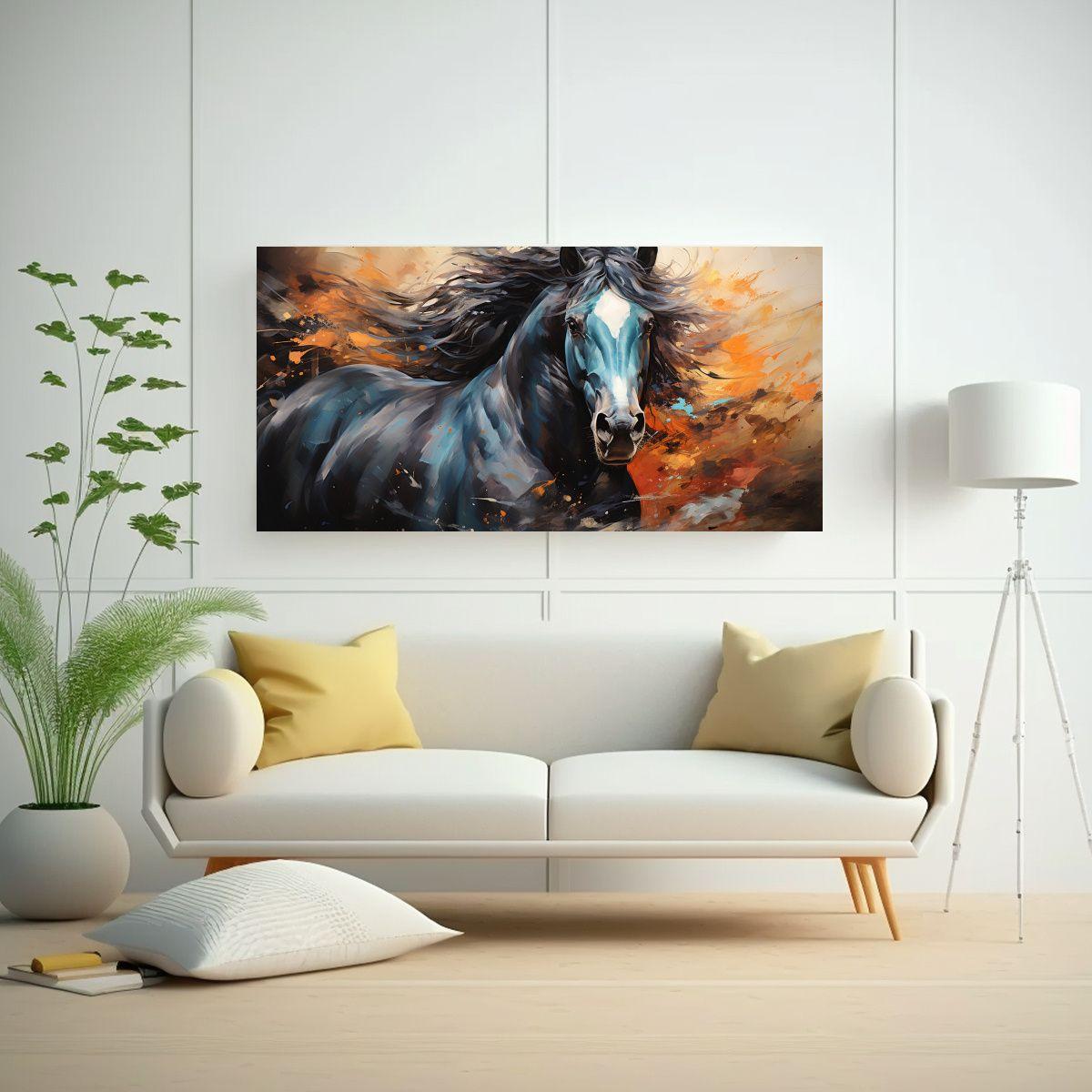 Lienzo Fotografía Barato Caballo Shire Estilo 40x20cm-2