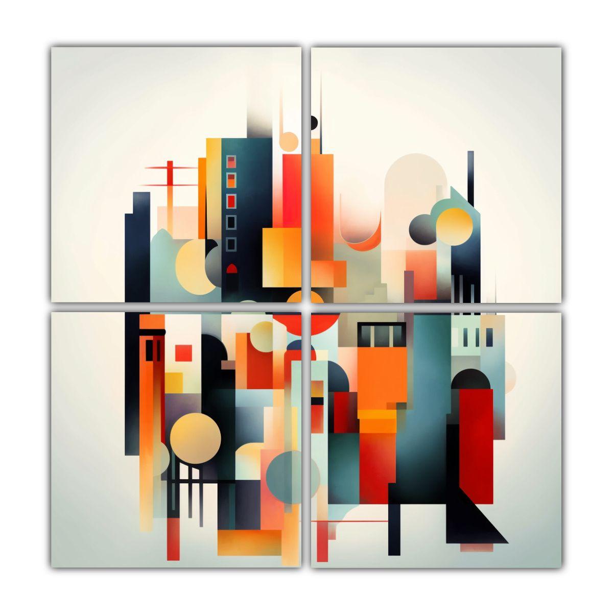 Cuadros De Arte Abstracto Modernista Siluetas De 60x60 Cm-0