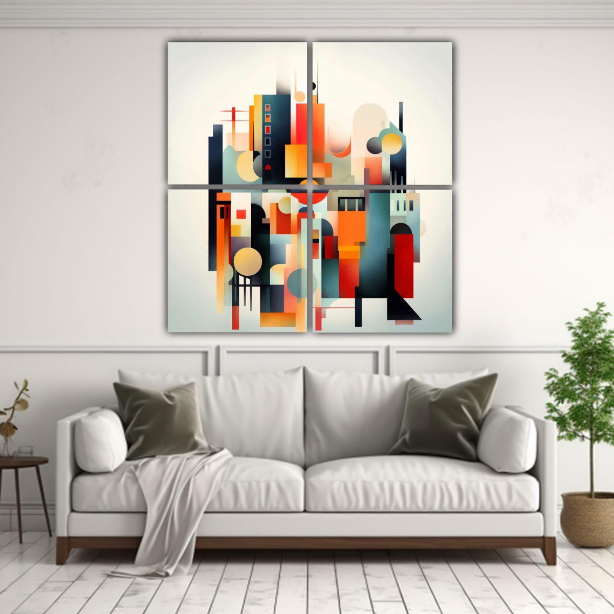 Cuadros De Arte Abstracto Modernista Siluetas De 60x60 Cm-2